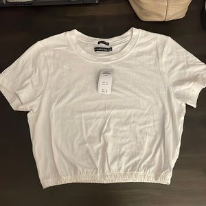 Elastic Hem Crop Tee